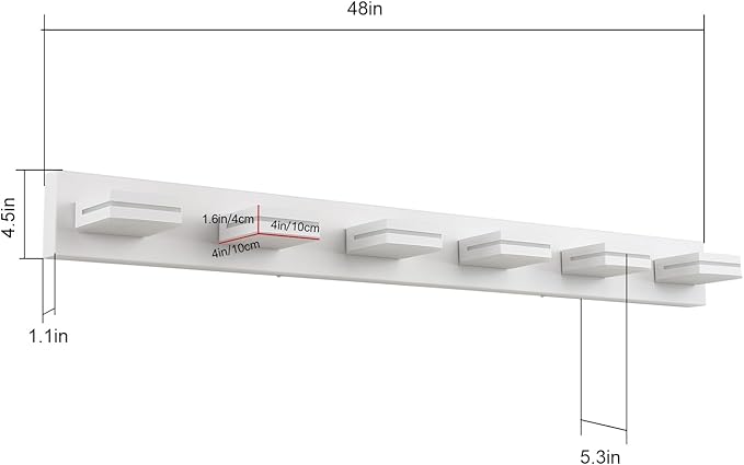 SineRise LED Modern Bathroom Vanity Light Fixtures, Matte White Modern Acrylic