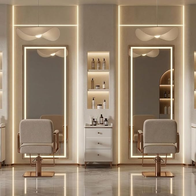 Full Length Mirror with Lights, Full Body Dressing Standing Mirrors with