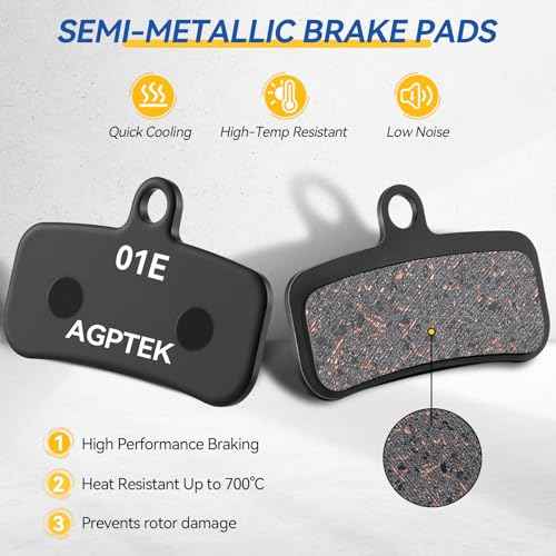 AGPTEK Bike Brake Pads, High-Performance Bicycle Brake Pad, 4 Pairs Mountain Bike Pad for Shimano/Tektro/TRP, Work Ebike/Mountain & Road Bike