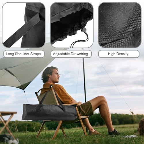 2pcs Camping Chair Replacement Bag, 43.31x14.96in Portable Folding Large Storage Bag with Double-Handle Straps and Drawstring for Hammock Yoga Mat Poles Tent Travel Accessories(No Chair Included)