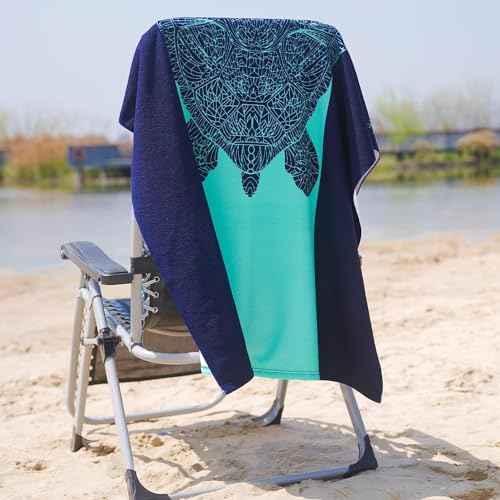 Genovega 2 Packs Oversized Beach Towel Set 36 x 72 in Large Big Pool Camping Swim Clearance Soft Towels Travel Essentials Accessories Must Haves Vacation Necessities Adult Gifts Shark Turtle