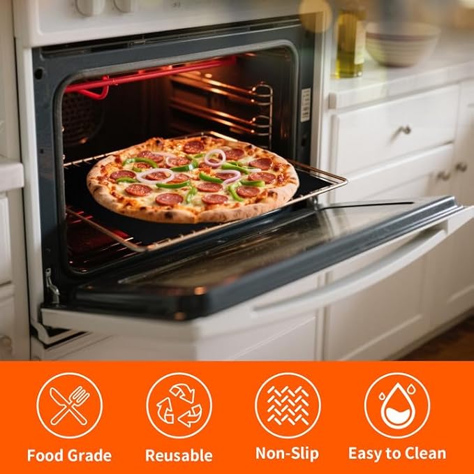 Oven Liners for Bottom of Oven, Heavy Duty Non-stick Teflon Oven Mat for Bottom of Oven, Reusable Oven Liners for Bottom of Electric Oven, BPA & PFOA Free, 23.6"X 15.7", 2/4 Pack