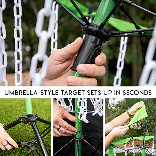 Franklin Sports Disc Golf Baskets - Portable Disc Golf Target with Chains Included - Disc Golf Basket Stand Equipment for Hole + Course Creation