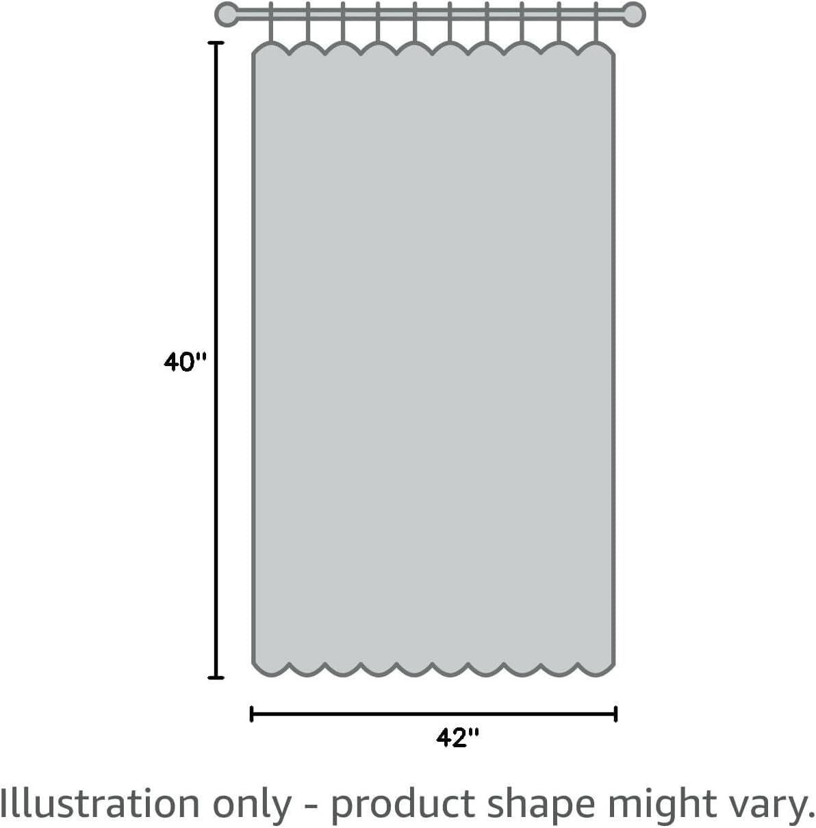 BGment Denim Blue Blackout Curtains 40 Inches Length for Bedroom Kitchen Window - Short Thermal Insulated Drapes with Rod Pocket Darkening Privacy for Bathroom Cafe, 2 Panels, 42 x 40 Inch