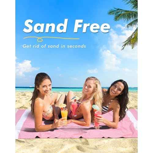 Genovega Oversized Cotton Turkish Beach Towels 74"x38" Thin Quick Dry Sand Free Pool Swim Bathing Towel Extra Large Blanket Adult Travel Essentials Accessories Must Haves Summer Vacation Deepblue Dot