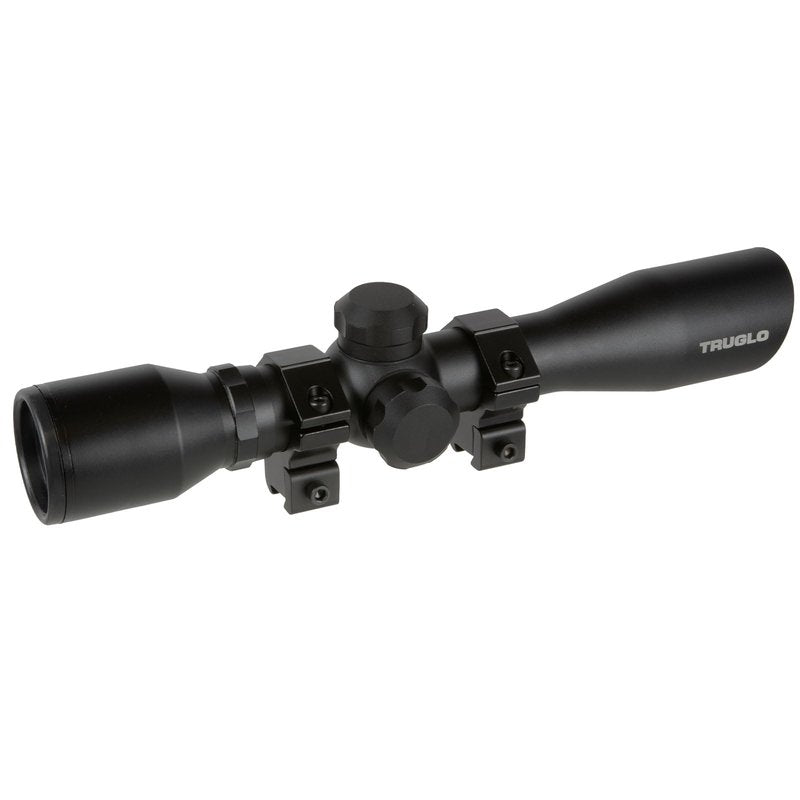 TRUGLO 4x32MM Compact Tactical Hunting Shooting Durable Waterproof Fogproof Scratch-Resistant Aluminum Tube Duplex Reticle Riflescope with Weaver-Style 3/8 Mount & Lens Covers Included