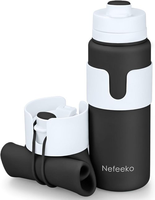 Nefeeko Collapsible Water Bottle - BPA-Free 26oz Foldable Design | Lightweight & Leak-Proof for Travel