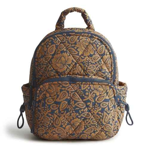 Vera Bradley Women's Featherweight Small Banbury Backpack, Lotus Montage Roasted Pecan, One Size