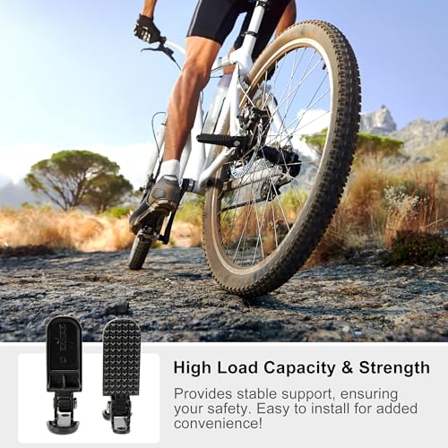 Taicle 1 Pair Foldable Bike Rear Pedals, Quick Release Aluminum Alloy Foot Pegs, Non-Slip Footrests for Mountain, City, E-Bikes & Folding Bicycles