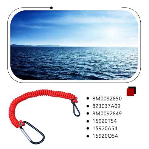 Boat Key Lanyard Fit Most Marine Outboard Replace 8M0092850 Boat Engine Stop Kill Switch Safety Cut Off Lanyard