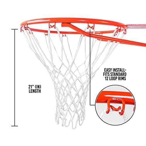 Basketball Net Replacement Heavy Duty - 12 Loops, Professional All Weather Anti Whip Nets, Fits Standard Indoor or Outdoor Rims - Premium Basketball Accessories - Hoop Net
