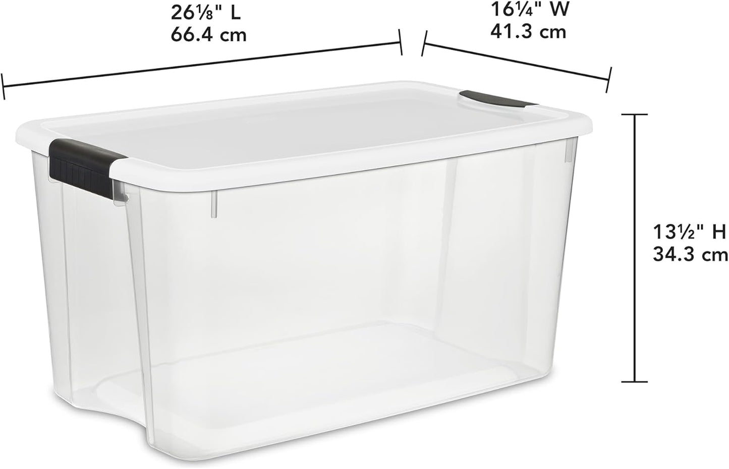 Sterilite 24-Pack Ultra Latching Box, Storage Bins with Lids, Clear Plastic, 70 Quart - Heavy-Duty Organizing Containers for Closet, Bathroom, and Office