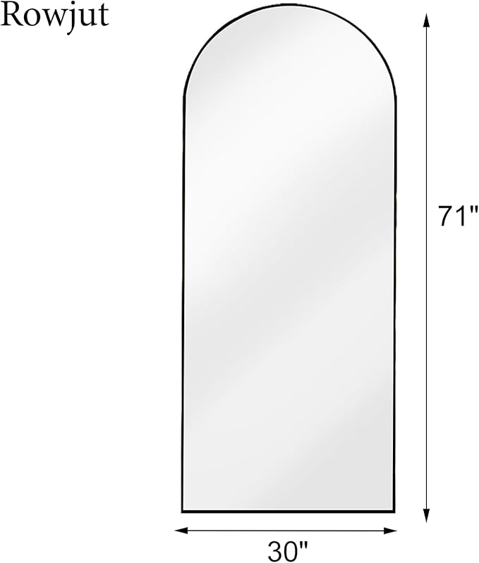 Rowjut Floor Full Length Mirror, Arched Mirrors Full Length 71"x30"