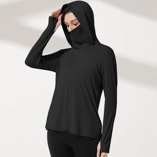 Mingyuezai Women's Lightweight Hooded Sun Protection Jacket - UPF 50+ Long Sleeve for Outdoor Hiking