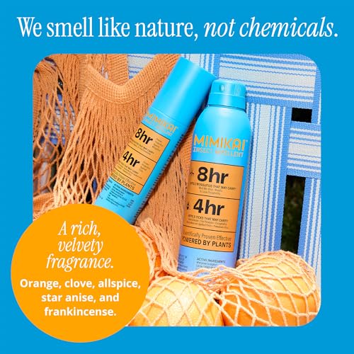 Mimikai Mosquito and Tick Repellent Spray, DEET-Free for Skin and Outdoor Use, Non-Toxic, Plant-Powered Skincare, 5.5oz