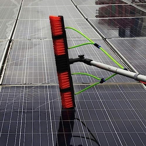 Telescopic Window Cleaning Pole, 10-39ft Extendable with 30/50cm Brush Head, Water Fed Roof Cleaning Tool for Easy Reach & Streak-Free Shine