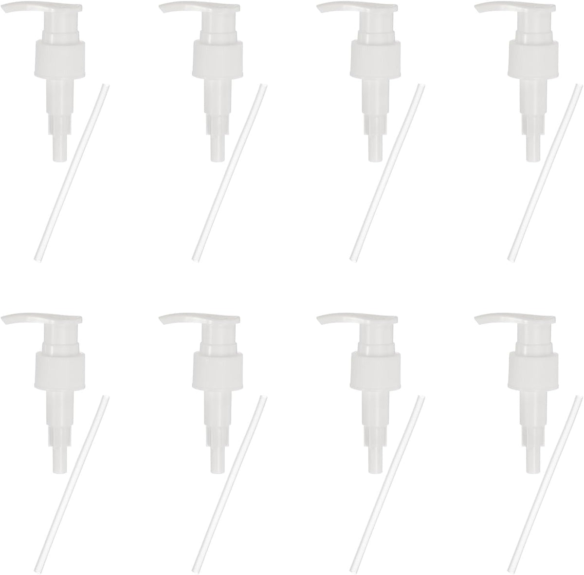 uxcell 8 Pcs Soap Dispenser Pump Heads Soap Dispensers Top Pumps Replacement Switch Pumphead for Standard 24/411 Neck Size Lotion Shampoo Bottle, White