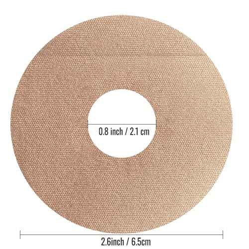 20 Pack Universal Adhesive Patches for CGM and Insulin Pumps, 0.8-Inch Hole, Waterproof & Breathable Patches, Pre-Cut Adhesive Tape, CGM Protection,Long Last Sensor Patches,Skin-Friendly Patches,Beige