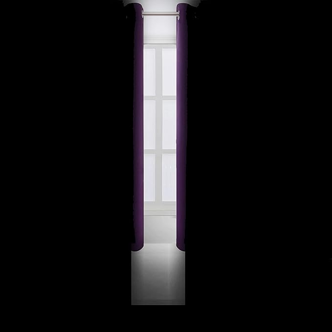 LEMOMO Purple Blackout Curtains 34 x 54 Inch Length/Set of 2 Curtain