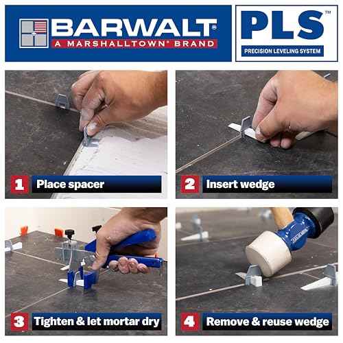 BARWALT PLS 1/8 Inch Tile Leveling System, Tile Spacer Bases, 100 Pack, BWTLS3
