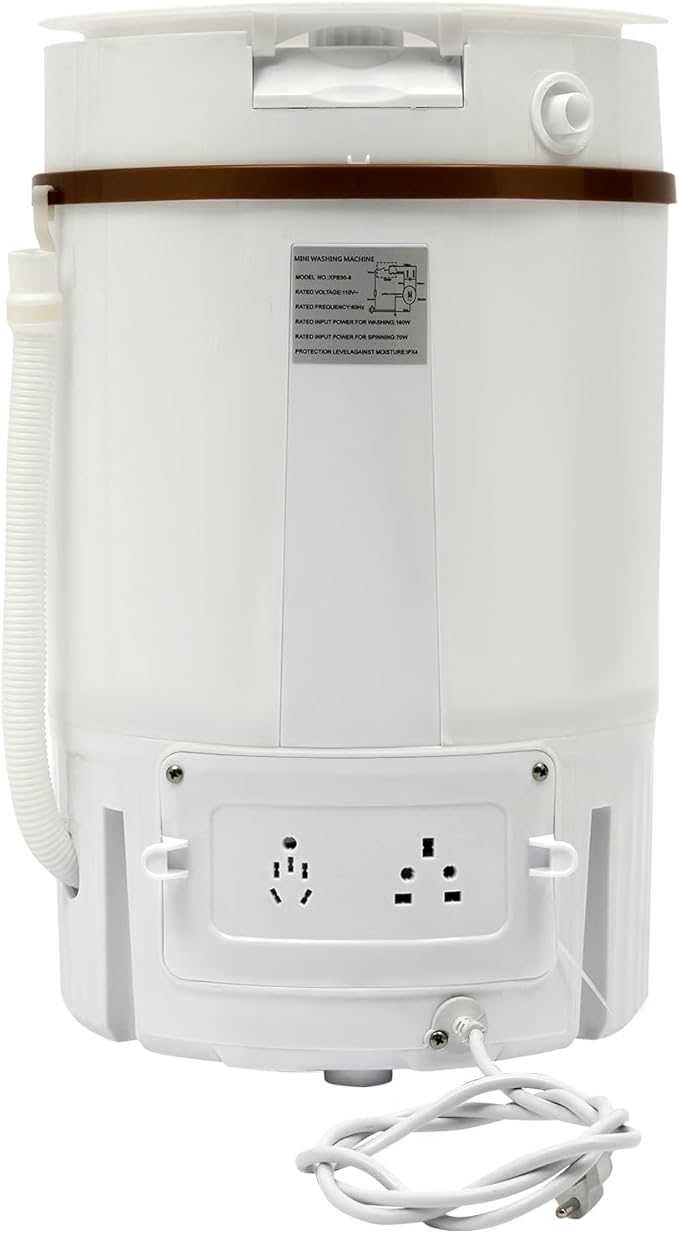 Portable Washing Machine, 260W 1.2Gal/4.5L Mini Washer Machine With Blue Light, Single Tub Laundry Small Washer With Dehydration Basket for Apartments, Dorms,Traveling, RV