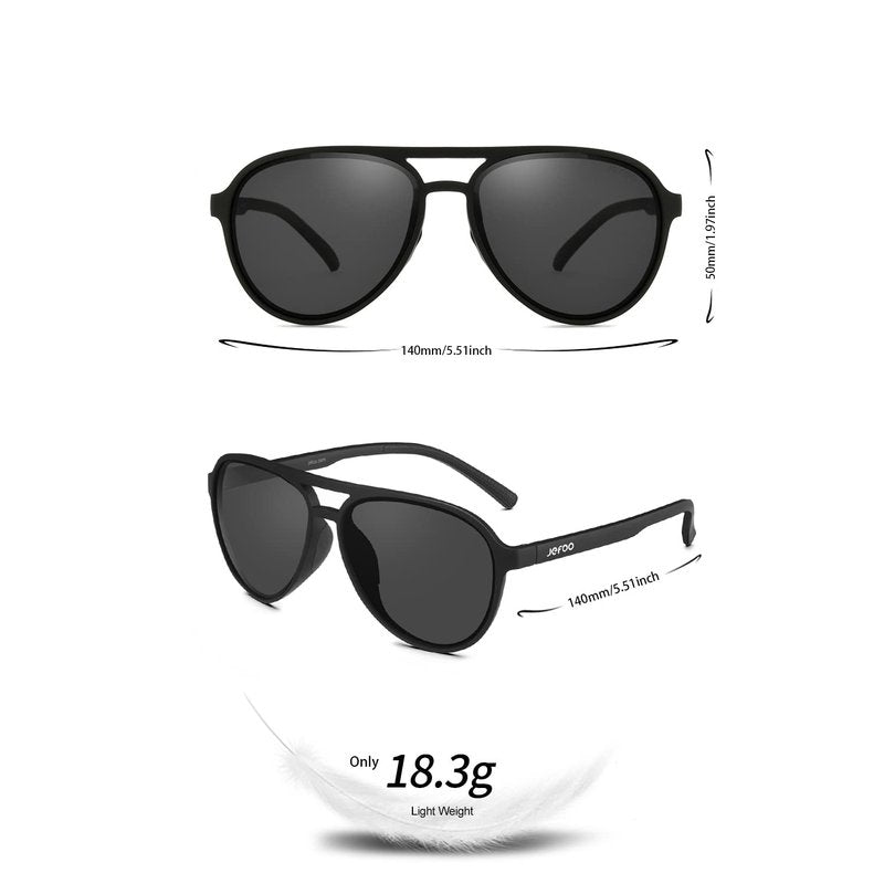 Jefoo Polarized Sunglasses for Women Men Retro Trendy Aviator Mens Shades Sun Glasses 100% UV Protection