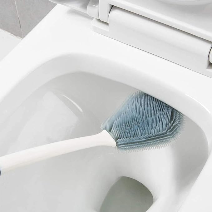 Toilet Brush with Bracket Bathroom Cleaner Scrubber and Set, Plastic Cleaning with Long Handle