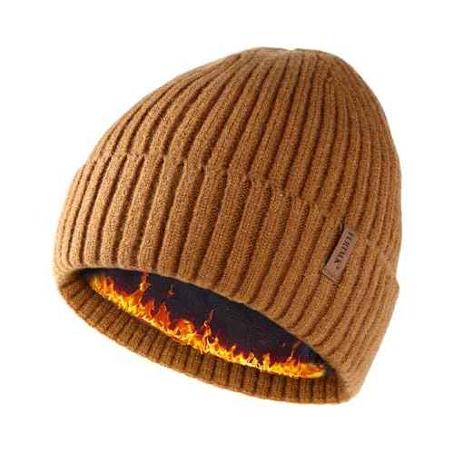 FURTALK Double Layer Winter Hats for Men Women Beanie Thick Cuffed Warm Ski Hats