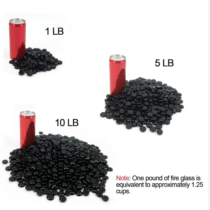 19 Pound Fire Glass Beads for Fire Pit 1/2 inch Tempered Glass Rocks Light Amber