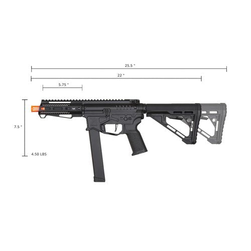Zion Arms R&D Precision Licensed PW9 Mod 1 Short/Long Rail Airsoft Rifle with Delta Stock