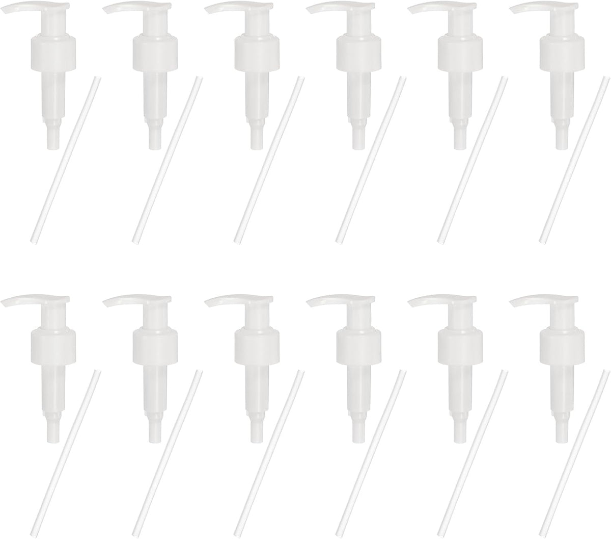 uxcell 12 Pcs Soap Dispenser Pump Heads Soap Dispensers Top Pumps Replacement Switch Pumphead for Standard 24/426 Neck Size Lotion Shampoo Bottle, White