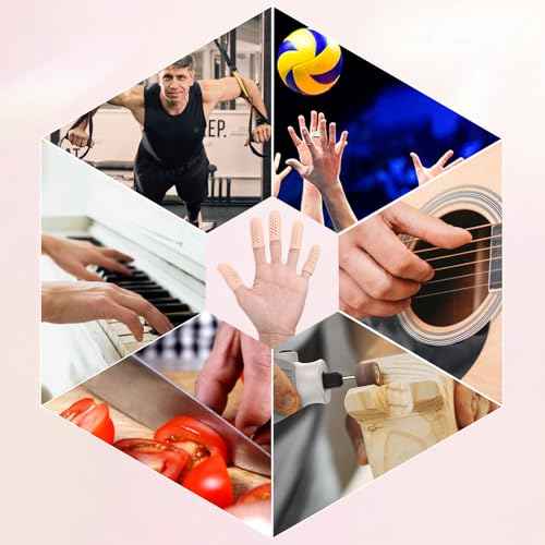 16 Pcs Gel Finger Cots with Air Holes Silicone Finger Protectors Breathable Covers Protection Anti Nail Biting Gloves for Fingers Tips Toe Sleeves Protection for Wound Fingers Cracking (Nude)