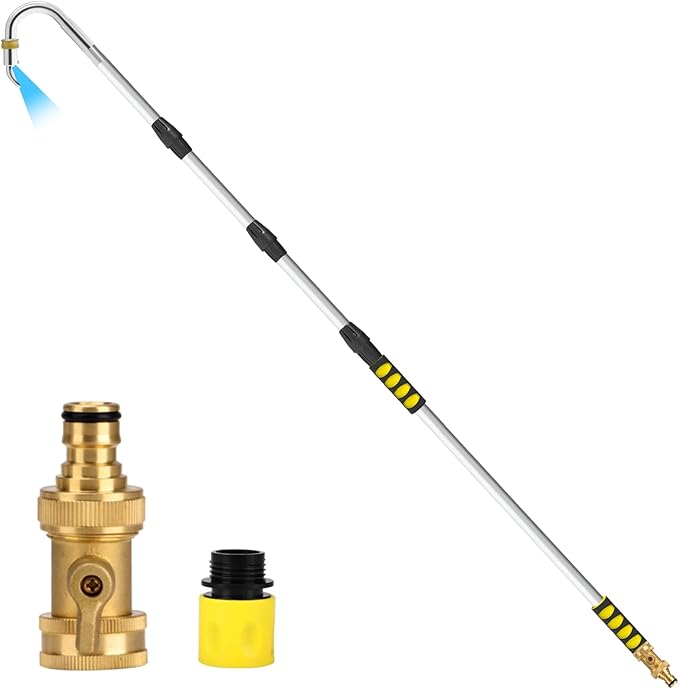 Gutter Cleaning Tools, 16ft Gutter Cleaner Tools From the Ground with Hose Attachment, Rain Gutters Cleaning Wand with Heavy-Duty Head for 2nd Story House
