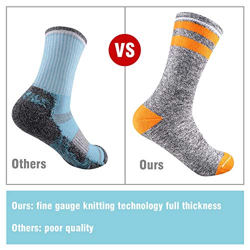 FEIDEER Hiking Walking Socks For Women, Multi-pack Outdoor Recreation Cotton Moisture Wicking Crew Socks