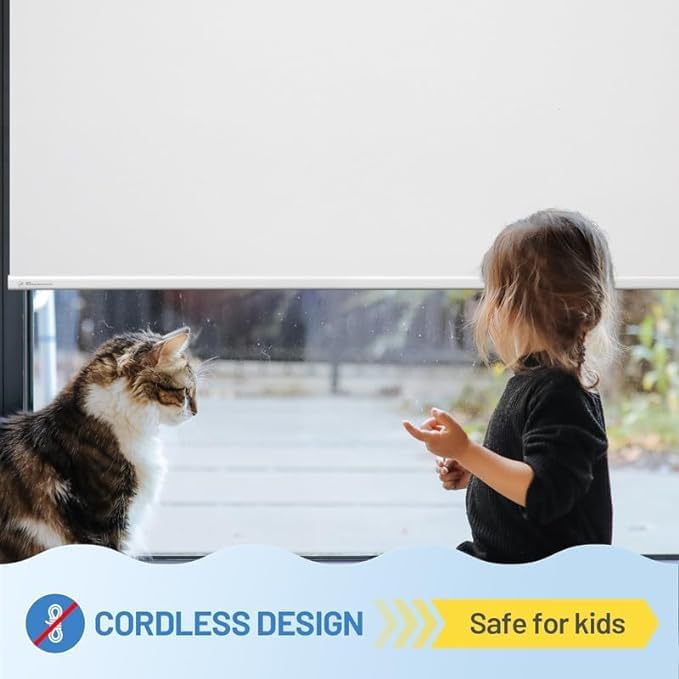 Motorized Blinds with Remote, Cordless Smart Blinds with Valance Cover