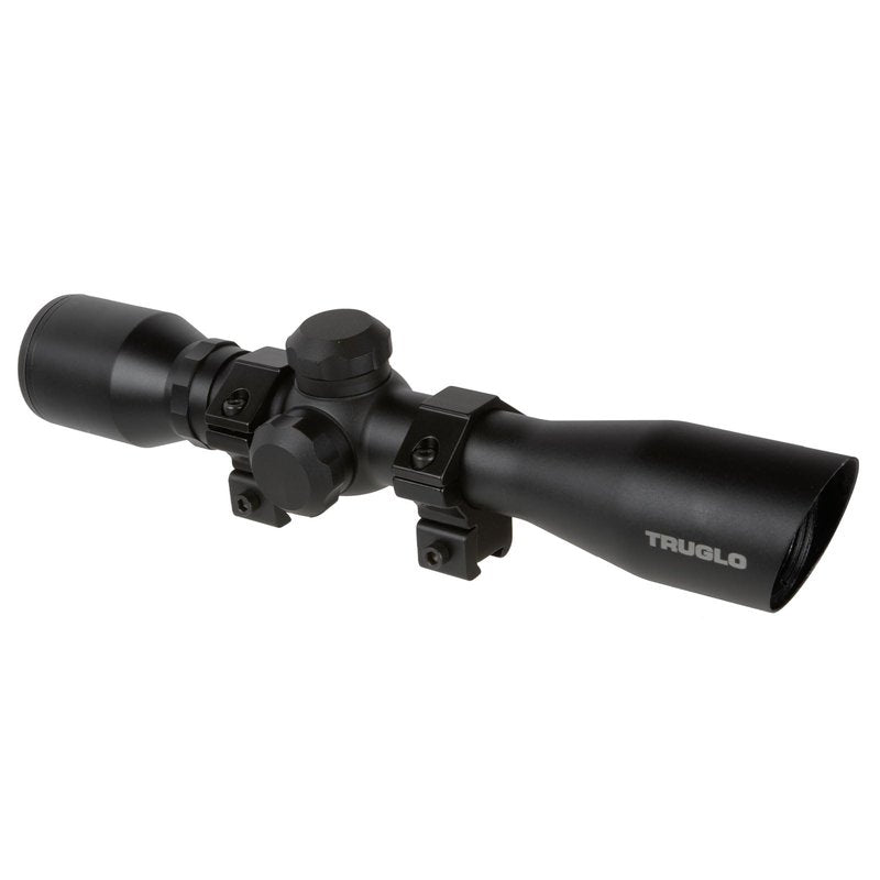 TRUGLO 4x32MM Compact Tactical Hunting Shooting Durable Waterproof Fogproof Scratch-Resistant Aluminum Tube Duplex Reticle Riflescope with Weaver-Style 3/8 Mount & Lens Covers Included