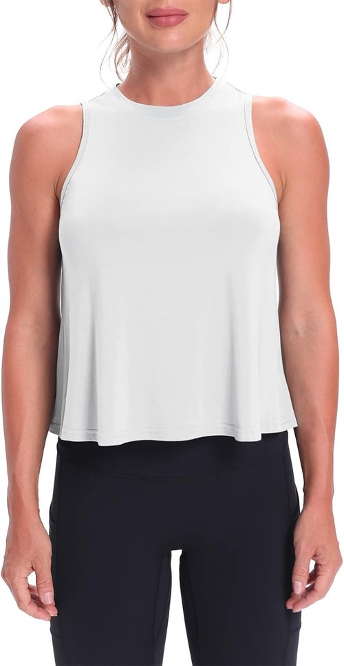 Mippo Crop Tops for Women - Flowy Athletic Tank Tops for Comfortable Workouts | Stylish Design