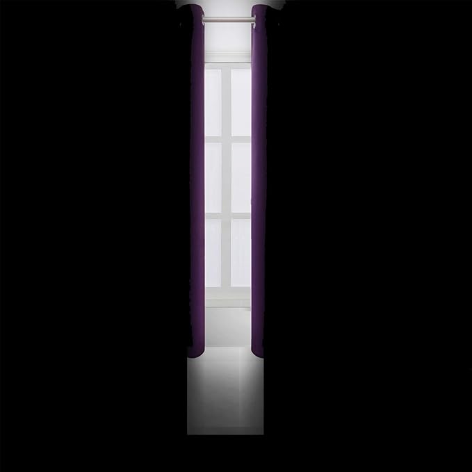 LEMOMO Blackout Curtains 66 x 72 Inch Long Purple Curtains Set of 2 Panels Room