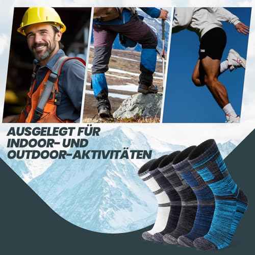 Wildarms 5 Pack Men¡¯s Crew Boot Socks Breathable Durable Cushioned Work Socks Athletic Socks with Moisture Wicking for Hiking