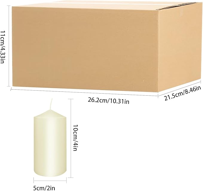 2"x4" High Ivory Pillar Candles, Set of 20 Unscented. Dripless Unscented Smokeless, Ideal for Halloween, Wedding, Emergency Lanterns, Household, Wedding and Home Décor Candlesticks