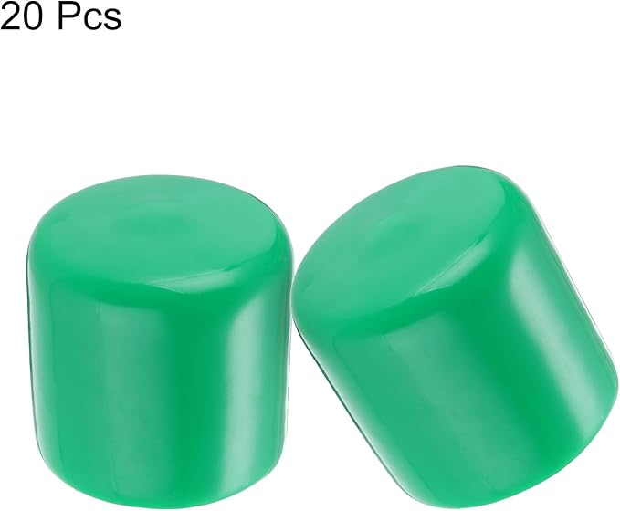 uxcell 20pcs Rubber End Caps 32mm(1 1/4") ID Vinyl PVC Round Tube Bolt Cap Cover Screw Thread Protectors Dark Green