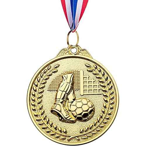 12 Pack Soccer Medals for Kids, metals Gold Award Medals Suitable for sports competitions Celebration and Party Favors