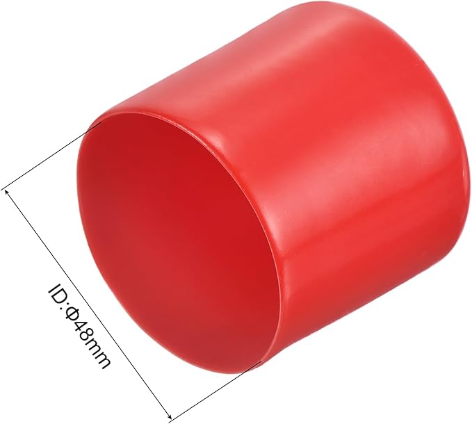 uxcell 20pcs Rubber End Caps 48mm ID Vinyl Round Tube Bolt Cap Cover Thread Protectors Red