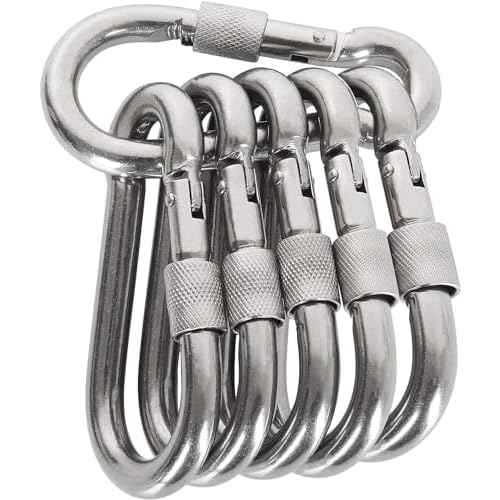 Locking Carabiner Clips, Stainless Steel Spring Snap Hook Locking Carabiner Heavy Duty - 304 Premium Stainless Steel Thumb Screw Carabiner Clip