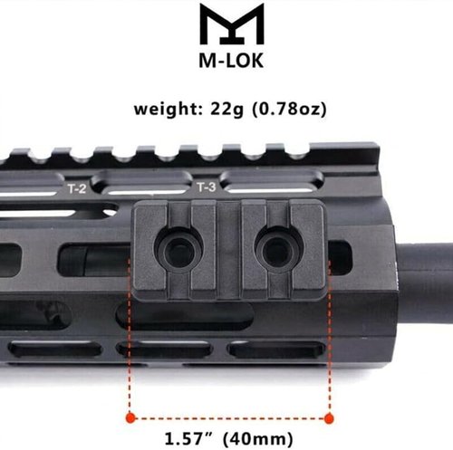 Gotical 9 Slots Picatinny Rail Section - M Lok Handguard Accessory | Set of 2, Black