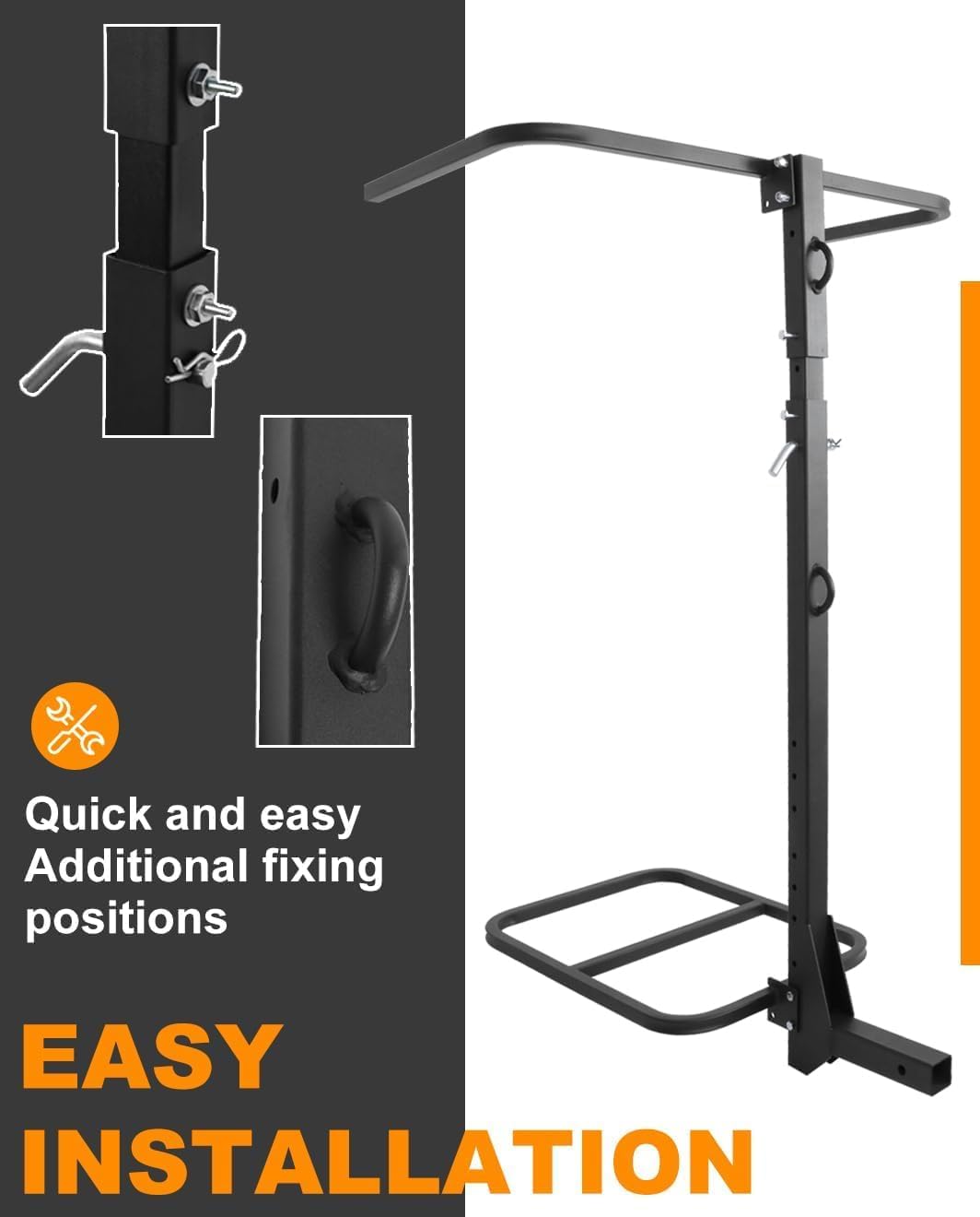 Skiennix RV Hitch Mount Kayak Rack - Adjustable Vertical Carrier for 2 Kayaks Up to 12' & 150LBS