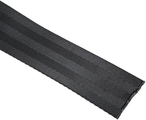2 Inch Black Polyester Seat Belt Webbing - 300 Ft, 6000 lbs Break Strength for Ratchet Straps & Lifting Slings