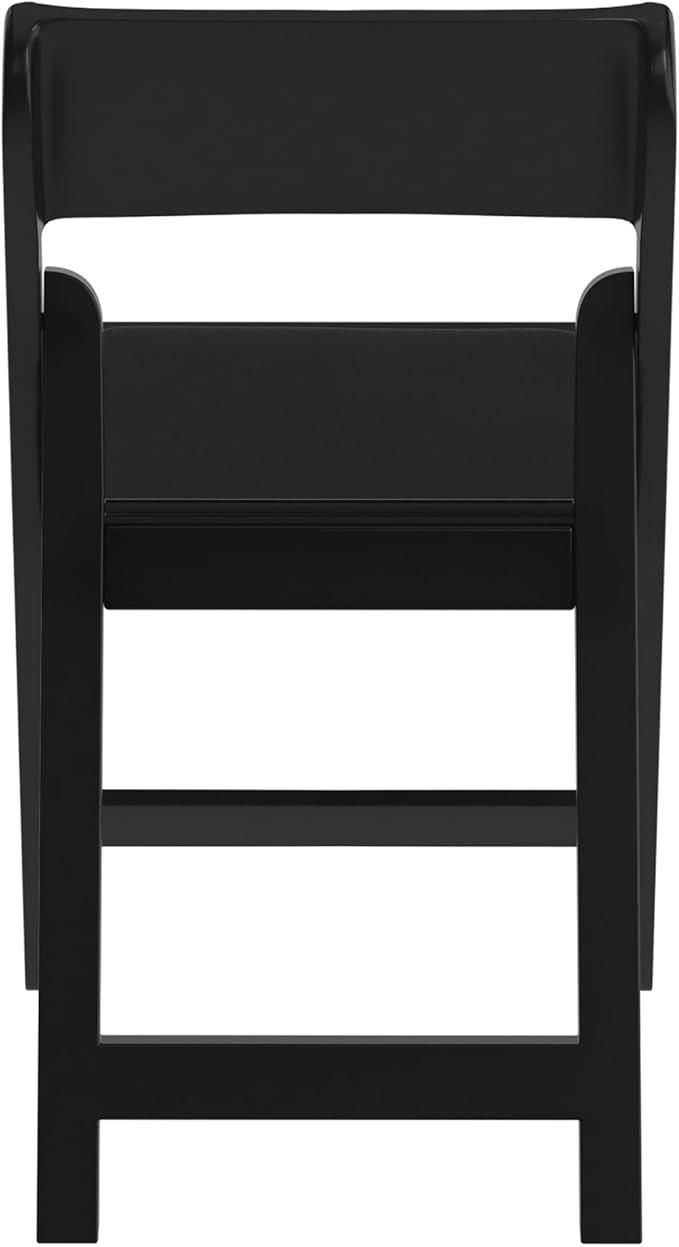 Flash Furniture Hercules Tucker Commercial Black Resin Folding Chair - Lightweight, Vinyl Padded Removable Seat, Indoor Outdoor Use, Event & Wedding Ready