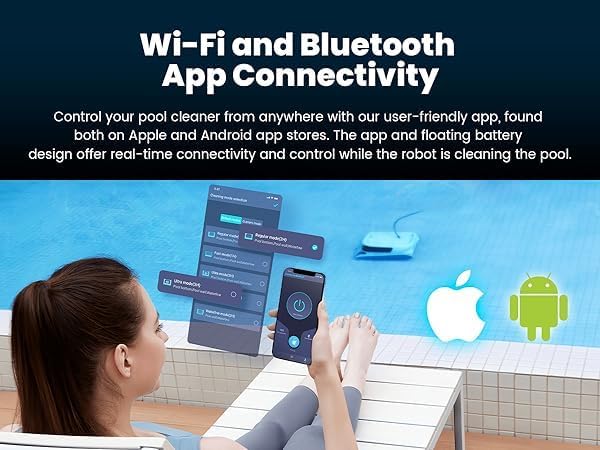 Poolmate Hydro 4 Cordless Robotic Pool Cleaner for All Pool Types, Battery Powered Robot Pool Vacuum, 210 Min Battery Life, Smart WiFi & Bluetooh App Control, Complete Wall & Waterline Pool Cleaning