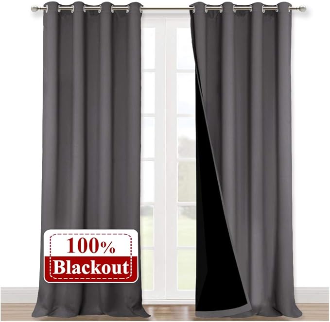 NICETOWN 100% Blackout Blinds, 52 inches x 102 inches, Laundry Room Decor